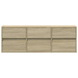 TV Wall Cabinet with LED Lights Sonoma Oak 130x31x45 cm 852301