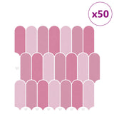 Feather Tile 50 pcs Pink 30 x 30 cm Polyurethane and PET 42046212
