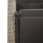 5 Piece Garden Dining Set with Cushions Light Grey Poly Rattan 3212606