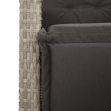 5 Piece Garden Dining Set with Cushions Light Grey Poly Rattan 3212606