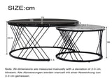 (WF307775BAA) Round Coffee Table, Modern Coffee Table Set of 2 Marble Pattern Top with Metal Frame, N605P245784A