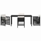 Garden Dining Set 5 pcs Black Powder-Coated Steel 3380647