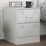 ZNTS Bedside Cabinet White 34.5x39x44 cm Steel 841629