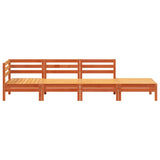 Garden Sofa 4-Seater Wax Brown Solid Wood Pine 838051