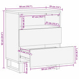 Bedside Cabinet Natural 50 x 33 x 62 cm Solid Mango Wood 4018054