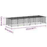 28-Panel Pet Cage with Door Black 35x35 cm Steel 3114056