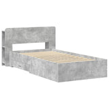 Bed Frame with Storage with Headboard Concrete Grey 80 x 200 cm 3433703