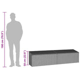 Garden Storage Box Light Grey 220x50x58 cm Poly Rattan 4104078