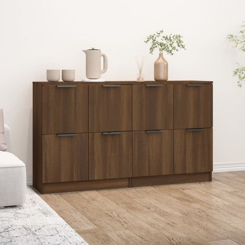 ZNTS Sideboards 2 pcs Brown Oak 60x30x70 cm Engineered Wood 3115811