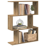 Room Divider Bookcase 3-Tier Artisan Oak 70x24x97 cm Engineered Wood 858119
