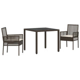 Garden Dining Set 3 pcs Brown Poly rattan 3334863