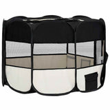 171007 Foldable Dog Playpen with Carrying Bag Black 125x125x61 cm