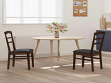 Dining Chair 2 pcs Light Brown and Black Solid Rubber Wood 42020493