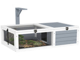 Wooden Tortoise Enclosure, Tortoise House w/ Lamp Holder, for Outdoor, Indoor, Light Grey T3398P350010