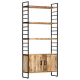4-Tier Bookcase 80x30x180 cm Rough Mango Wood 284422