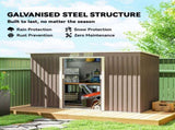 4 x 9ft Metal Shed, with Foundation Shed - Brown T3398P377665