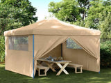 Foldable Party Tent Pop-Up with 4 Sidewalls Beige 4004928