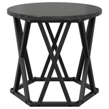 Nesting Side Table 3 pcs Black Oak Engineered Wood and Steel 868255
