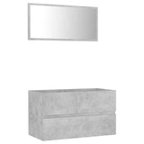ZNTS 2 Piece Bathroom Furniture Set Concrete Grey Engineered Wood 804885
