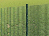 Welded Wire Fence with Posts 50 x 1 m PVC-Coated Steel Green 3336514