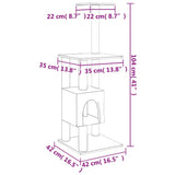 Cat Tree with Sisal Scratching Posts Cream 104 cm 171469