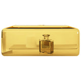 Wash Basin with Faucet Hole 38x30x11.5 cm Ceramic Gold 143488