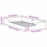 Bed Frame Brown 75 x 190 cm Solid Pine Wood 873397
