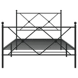 Metal Bed Frame without Mattress with Footboard Black 100x190cm 376514