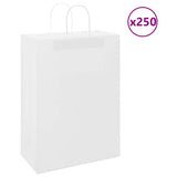 Paper Bags 250 pcs with Handles White 32x17x44 cm 4101622
