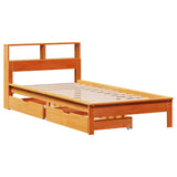 Bookcase Bed without Mattress Wax Brown 75x190 cm Small Single Solid Wood Pine 3309835