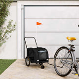 Pet Bike Trailer Black Oxford Fabric and Iron 93898
