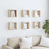 807036 Wall Cube Shelves 6 pcs Sonoma Oak 26x15x26 cm
