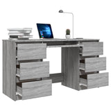 ZNTS Writing Desk Grey Sonoma 140x50x77 cm Engineered Wood 815439