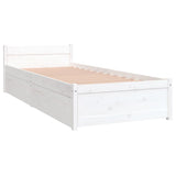 Bed Frame without Mattress with Drawers White Small Single 3103474