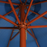 Garden Parasol with Wooden Pole 300x258 cm Blue 47125