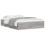 Bed Frame with Drawers without Mattress Grey Sonoma 135x190 cm Double 3207313