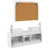 Bathroom Furniture Set 4 pcs White Engineered Wood and Glass 3406855