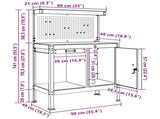 Workbench Black 90 x 49 x 141 cm Engineered Wood and Metal 42020133