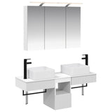 Bathroom Cabinet Set 4 pcs White Engineered Wood 3406295