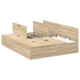 Storage Bed Frame Sonoma Oak 150 x 200 cm Engineered Wood 3335383