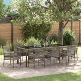 Garden Dining Set 9 pcs Grey Poly rattan 3334877