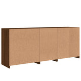 Sideboard with LED Lights Brown Oak 162x37x67 cm 3209036