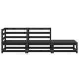 3 Piece Garden Lounge Set Black Solid Wood Pine 805704