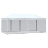 ZNTS Folding Party Tent with Sidewalls White 3x6 m 93552