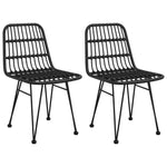 ZNTS 3 Piece Garden Dining Set Black Poly Rattan 3157832