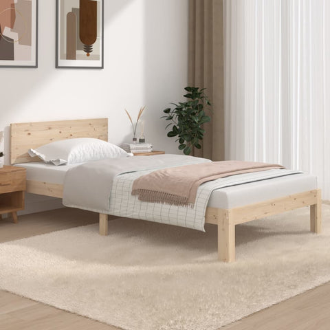 Bed Frame without Mattress Solid Wood Pine 100x200cm 810485