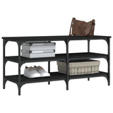 Shoe Bench Black 100x38,5x49 cm Engineered Wood 839043
