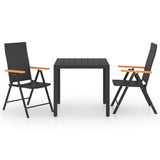 Dining Set Black, Brown PE rattan, WPC, aluminium Small 3060082