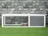 Rabbit Hutch Guinea Pig Hutch Wooden Small Animal Cage Rabbit Run Duck House with Openable Roof for T3398P350059