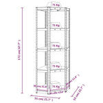 5-Layer Corner Shelf Blue Steel&Engineered Wood 152861